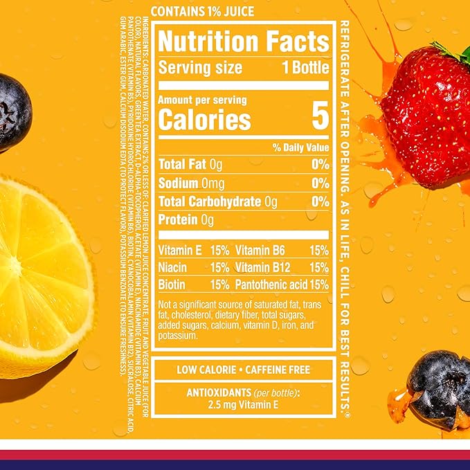 Sparkling Ice, Berry Lemonade Sparkling Water, Zero Sugar Flavored Water, with Vitamins and