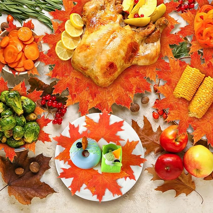 100 Pieces Parchment Fall Leaves Thanksgiving Cheese Paper Parchment Autumn Leaves Double Sided