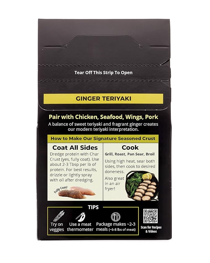 Char Crust Dry-Rub Seasonings Ginger Teriyaki | All-in-one seasonings | Perfect for Chicken