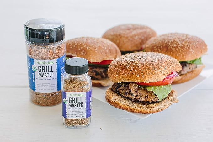 FreshJax Organic Burger Seasoning (5.5 oz) ??All-Purpose Hamburger Spice Rub for Grilling, BBQ