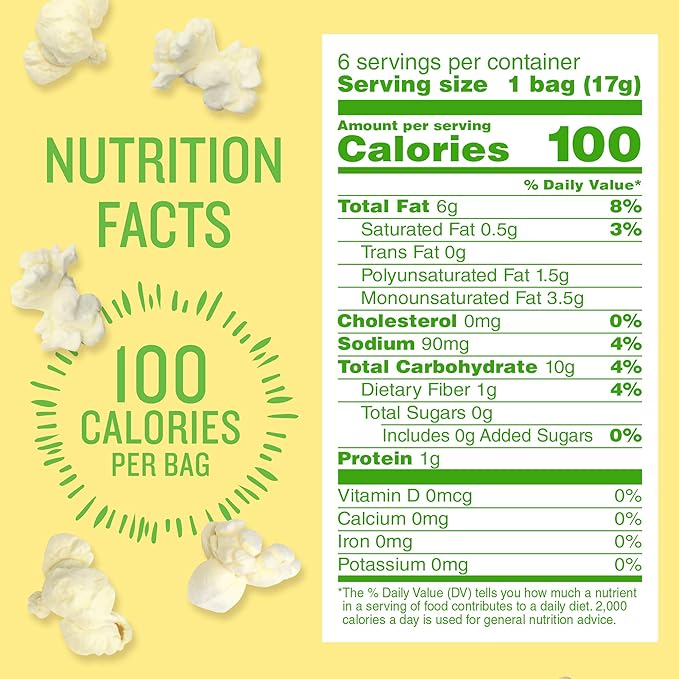 Angie?셲 BOOMCHICKAPOP Sea Salt Popcorn, 0.6 Ounce Bag, 6 Count (Pack of 4)