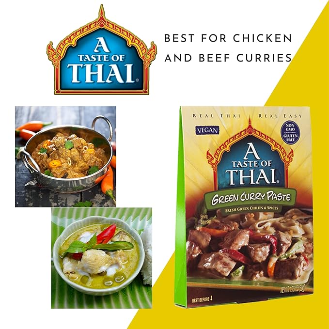 A Taste of Thai Green Curry Paste, 1.75 Ounce - 24 per case.