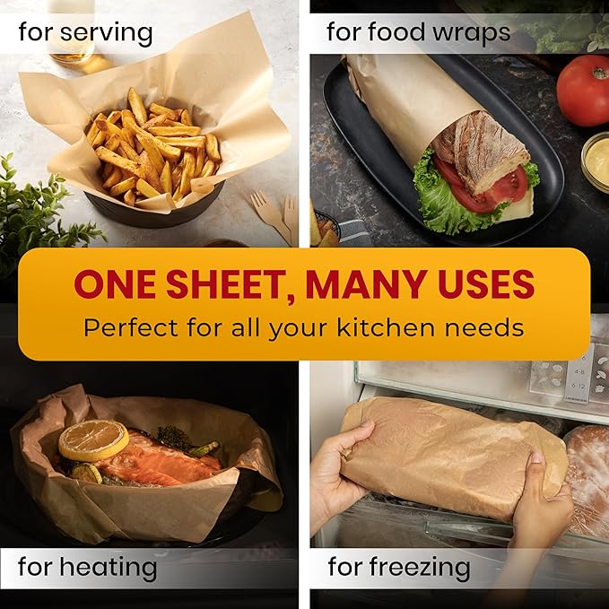 220 PCS Parchment Paper Baking Sheets, 12x16 Inches by Baker's Signature | Precut Non-Stick &