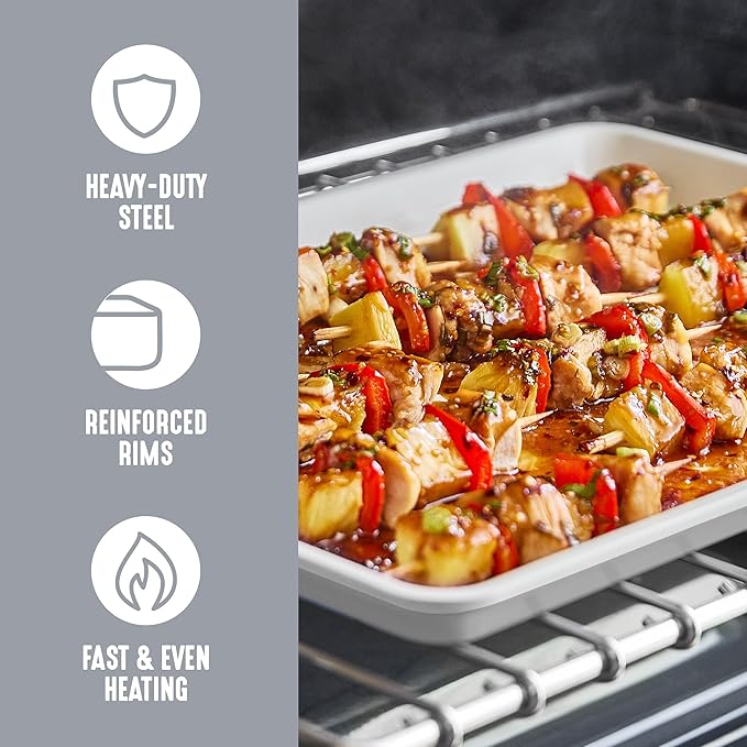 GreenLife Bakeware 18” x 13” Half Cookie Sheet Baking Pan, Non-Toxic PFAS-Free Healthy Ceramic