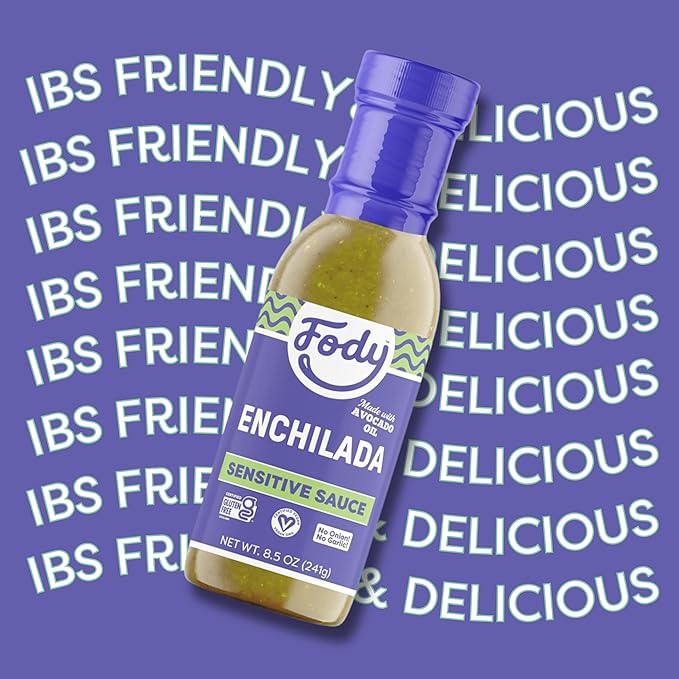 Fody Foods Green Enchilada Sauce, 8.5 Oz, Garlic and Onion Free, Low FODMAP Certified, Gut & IBS
