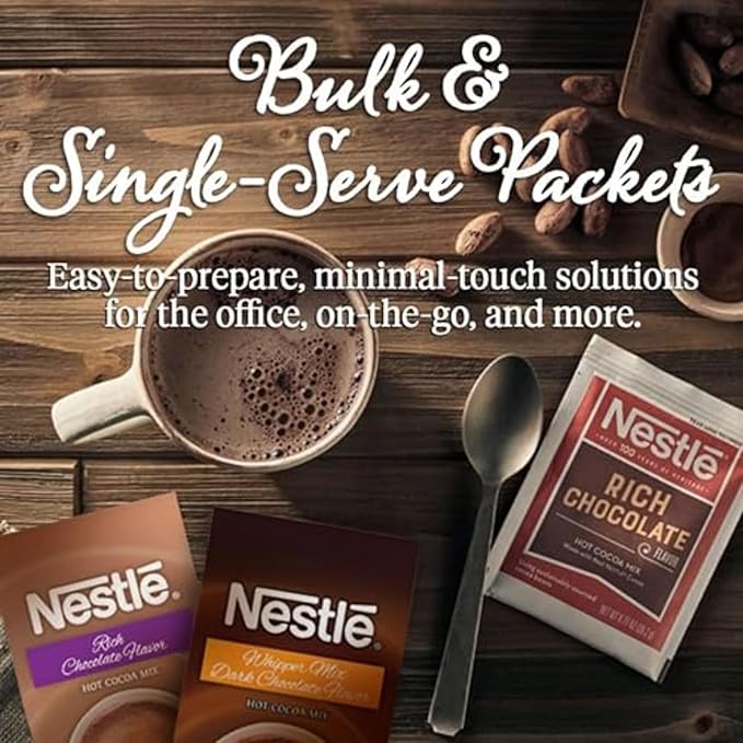 Nestle Hot Chocolate Packets, Hot Cocoa Mix, Rich Chocolate Flavor, Made with Real Cocoa, 0.71 oz