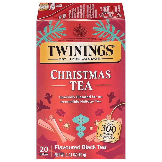 Twinings Christmas Black Tea Individually Wrapped Bags, 20 Count (Pack of 1), Aromatic Cinnamon &