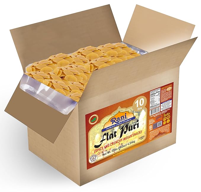 Rani Pani Puri Coins 160oz (10lbs) 4.54kg 1650-1660 Coins Bulk Box ~ Uncooked, Microwaveable wheat