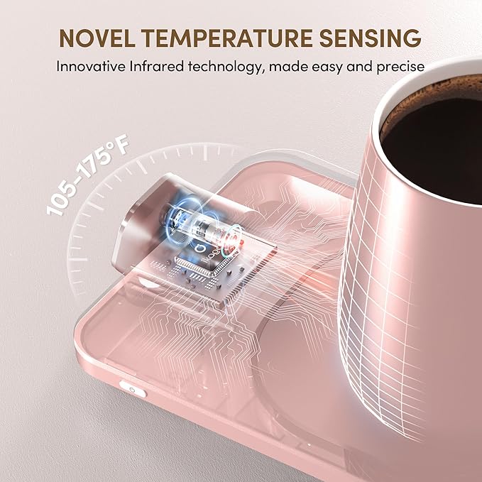 Coffee Mug Warmer Set, Temperature Control Smart Heated Mug for Desk, Electric Coffee Warmer with