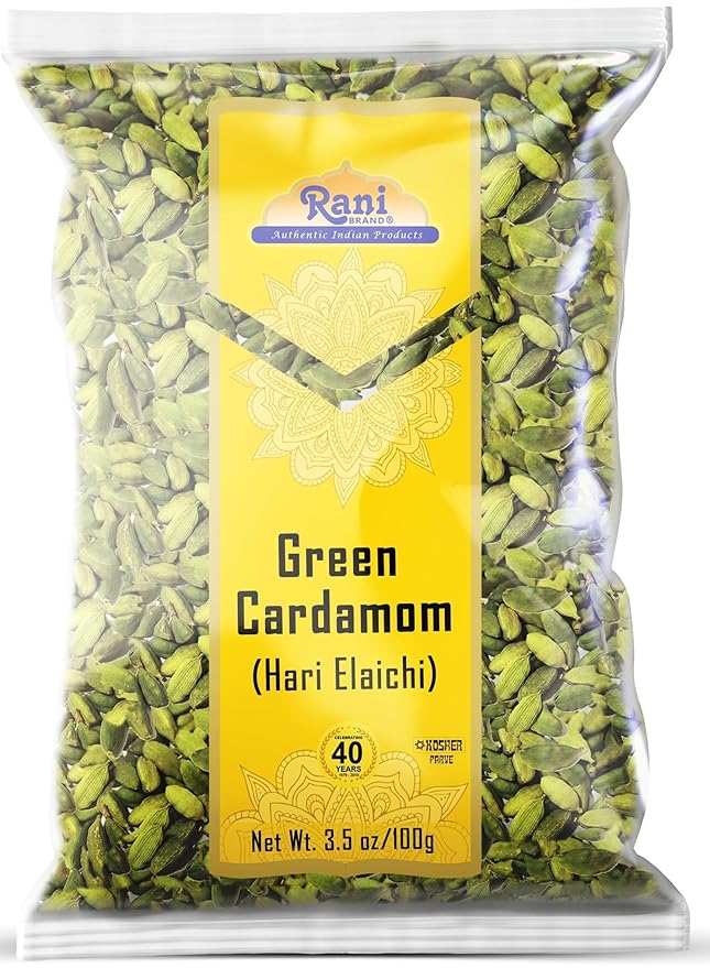 Rani Green Cardamom Pods Spice (Hari Elachi) 3.5oz (100g) ~ All Natural | Vegan | Gluten Friendly |