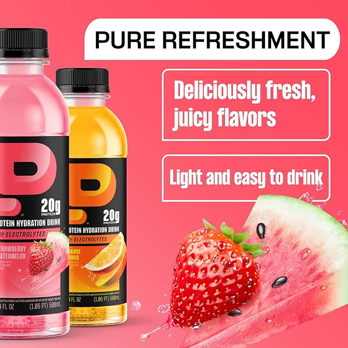 Protein2o Hydration Drink - 2-in-1 Liquid Clear Whey Protein Isolate and Electrolyte Drink - 20g