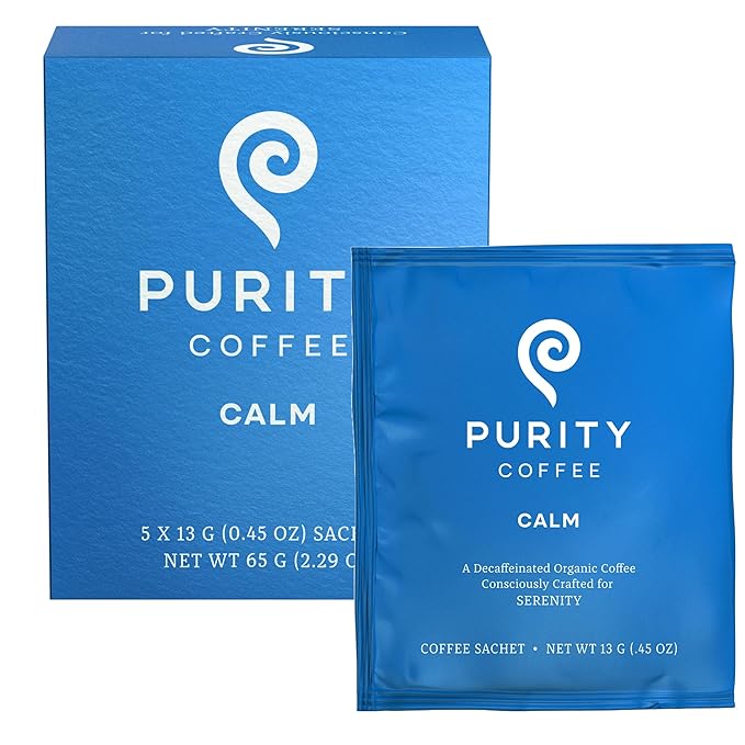 Purity Coffee CALM Decaf Medium Roast Organic Coffee - USDA Certified Organic Specialty Grade