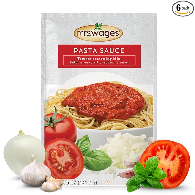 Mrs. Wages Pasta Sauce Canning Mix, Easy-To-Use, Simple Homemade Pasta Sauce, Great Flavor, Easy To