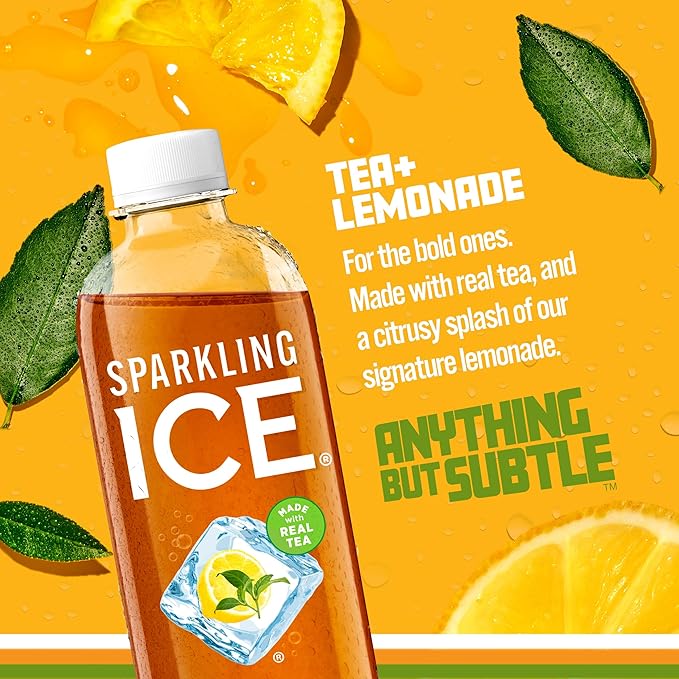 Sparkling Ice Tea + Lemonade Sparkling Water, Zero Sugar Flavored Water, with Vitamins and