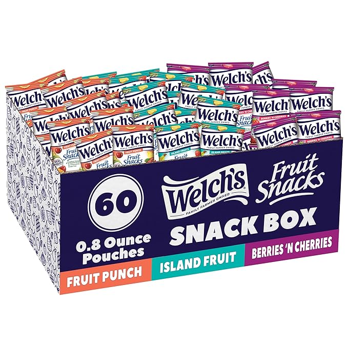 Welch's Fruit Snacks, Fruit Punch & Island Fruits & Berries 'N Cherries Snack Box, Gluten Free