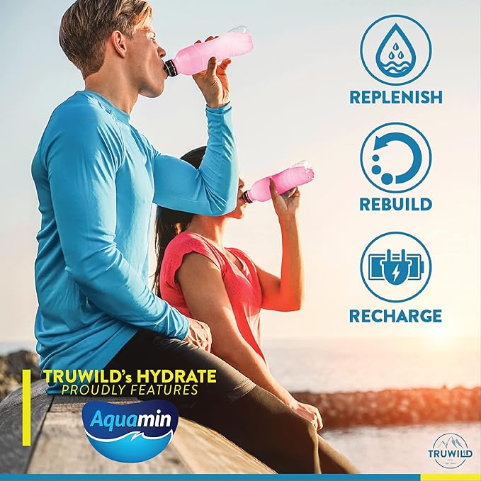 TruWild Natural Hydration Powder with Zero Sugar, Vegan Electrolytes + Amino Acids, Recovery Drink