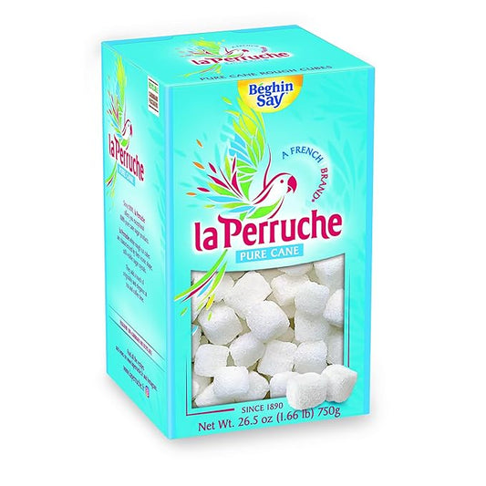 La Perruche Pure Cane White Sugar Cubes (750g/1.65lb box) | Ideal Sugar Cubes for Teas | Pack of 1