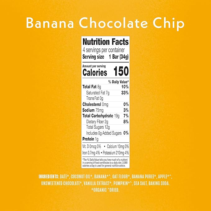 Once Upon a Farm | Organic Banana Chocolate Chip Soft Baked Bar | Chocolate, Banana, Vanilla & Oats