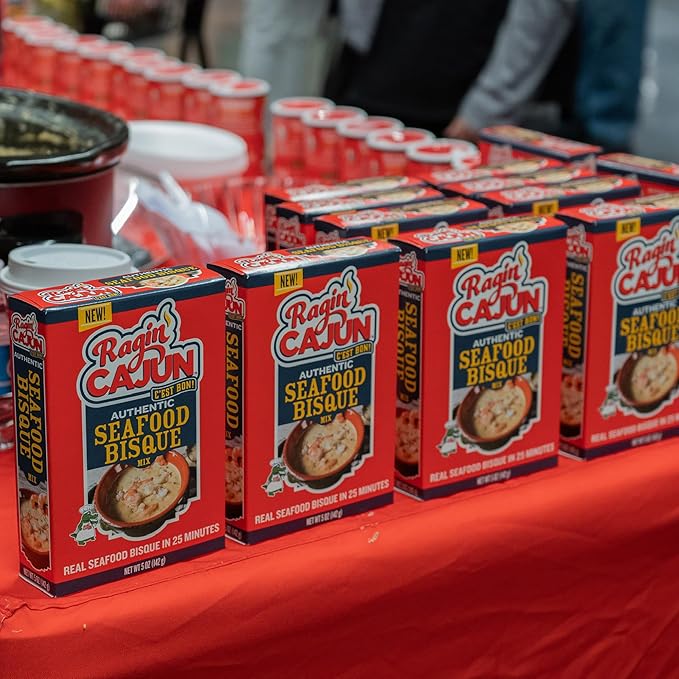 Ragin' Cajun Rich Seafood Bisque Mix - 5 oz Box, No MSG, Authentic Louisiana Creole Shrimp Soup