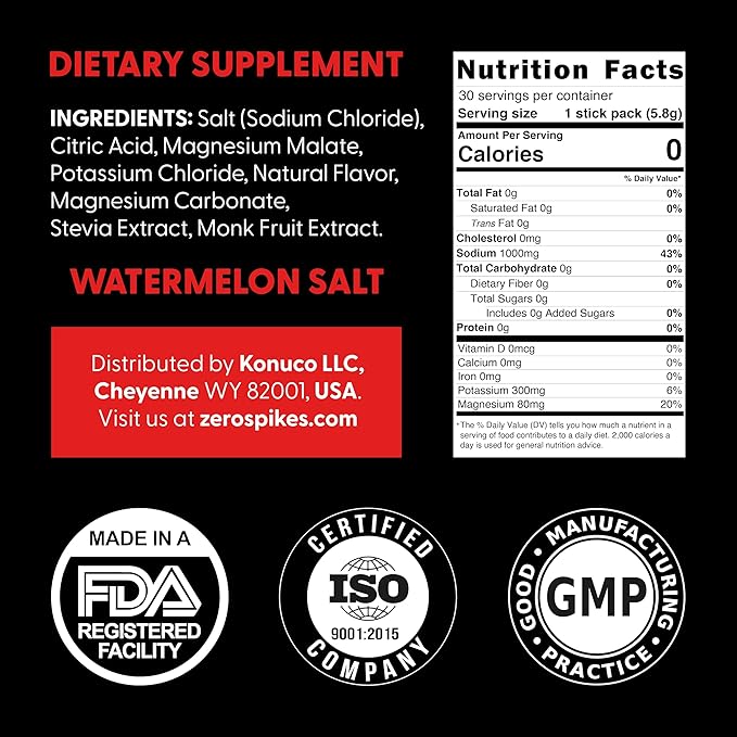No Sugar Electrolytes Powder Packets | Keto & Fasting Salts Drink Mix | Supplements: The Key