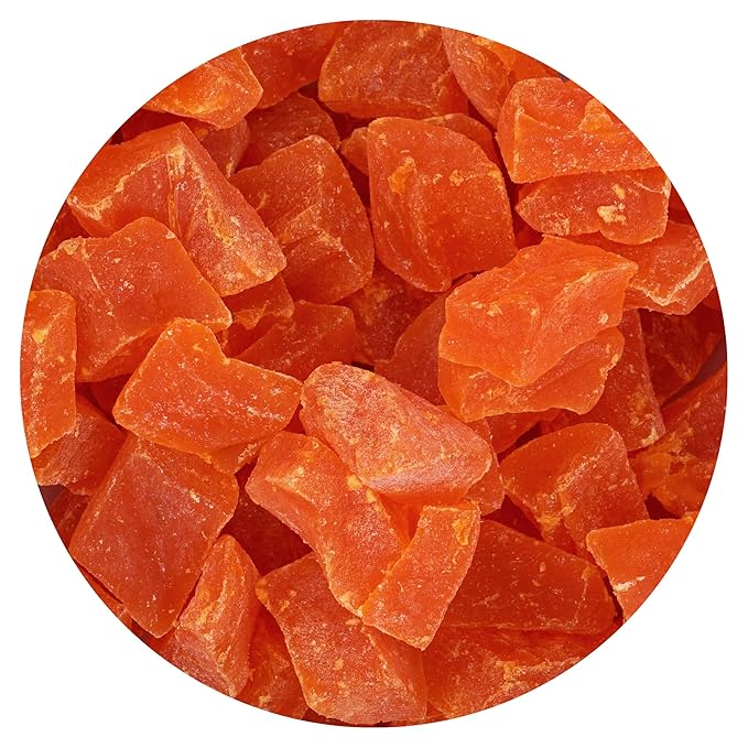 Dried Papaya Chunks, 1 Pound Bag, The Hampton Popcorn & Candy Company