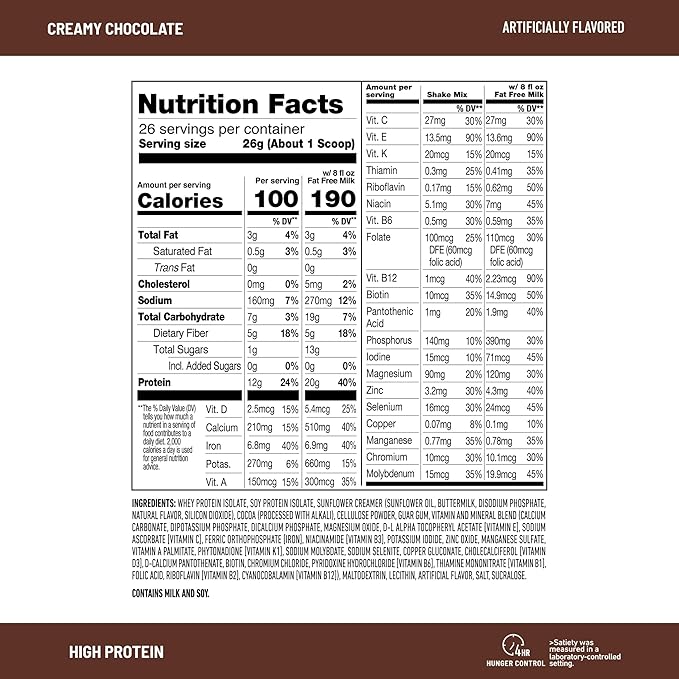 SlimFast High Protein Meal Replacement Powder, Advanced Nutrition Smoothie Mix with Vitamin and