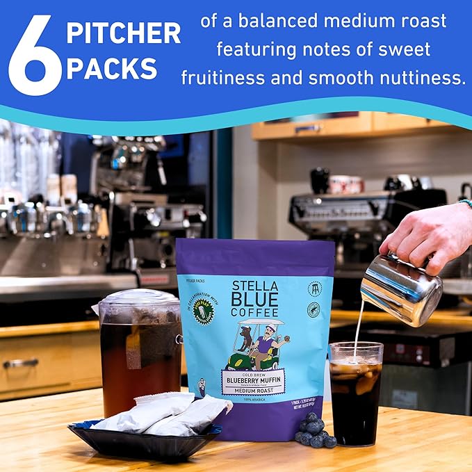 STELLA BLUE Fresh Cold Brew Coffee | Blueberry Muffin | 100% Arabica Medium Roast | Notes of