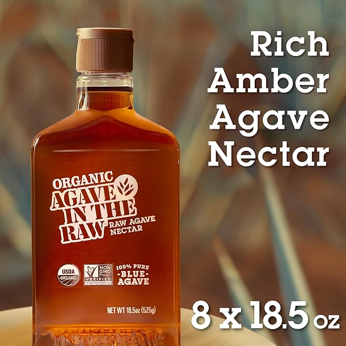 Agave In The Raw Organic Agave Nectar Sweetener, Blue Agave Syrup, No Erythritol, Sugar Substitute