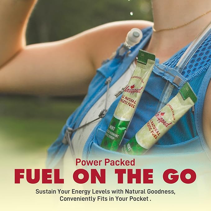 UnTapped Mint Maple Syrup Energy Gels 20 Gels | Organic Pure Vermont Maple Syrup with Real Mint |