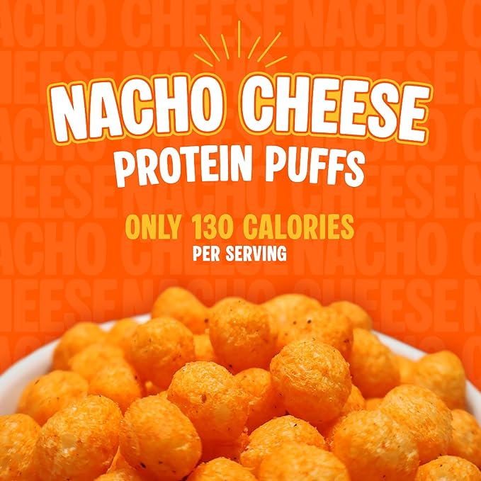 Twin Peaks Low Carb, Keto Friendly Protein Puffs, (Nacho Cheese), 2 Servings, 3 Pack (60g, 42g
