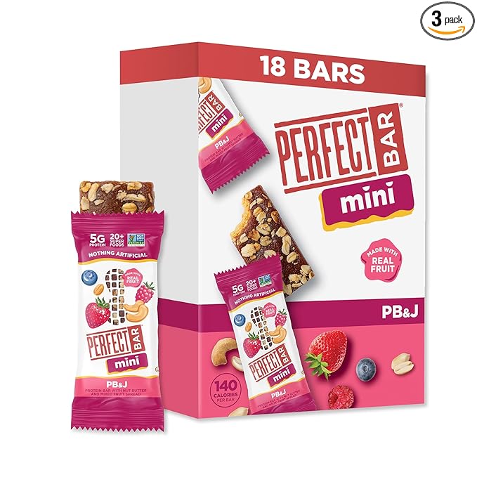 Perfect Bar Mini, PB&J Protein Bar, Protein Snack, Snack Bar, Gluten Free, Soy Free, Non GMO, No