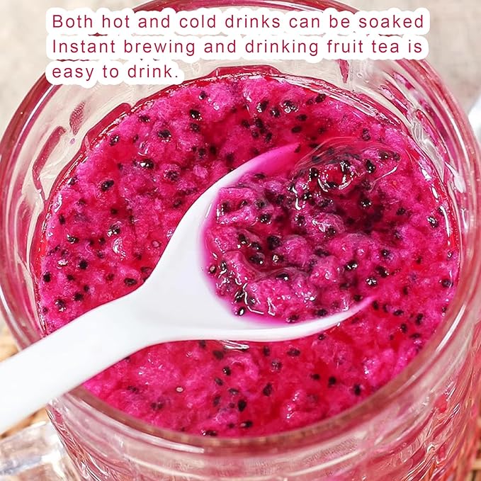 Freeze-Dried Diced Dragon Fruit Snack - 4.23 Oz,Freeze-Dried Pitaya grain (Dragonfruit) dragon