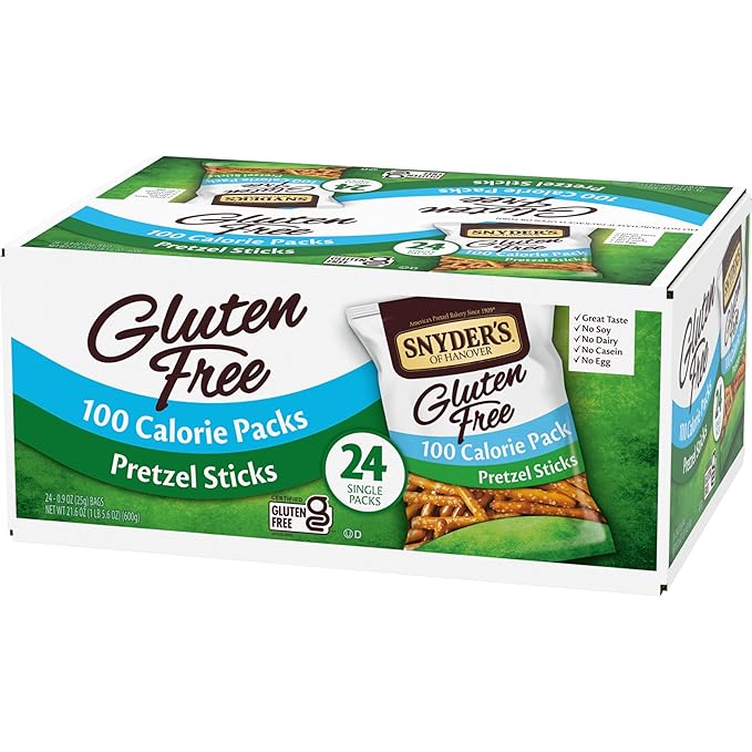 Snyder's of Hanover Gluten Free Pretzel Sticks, 100 Calorie Individual Packs, 24 Ct