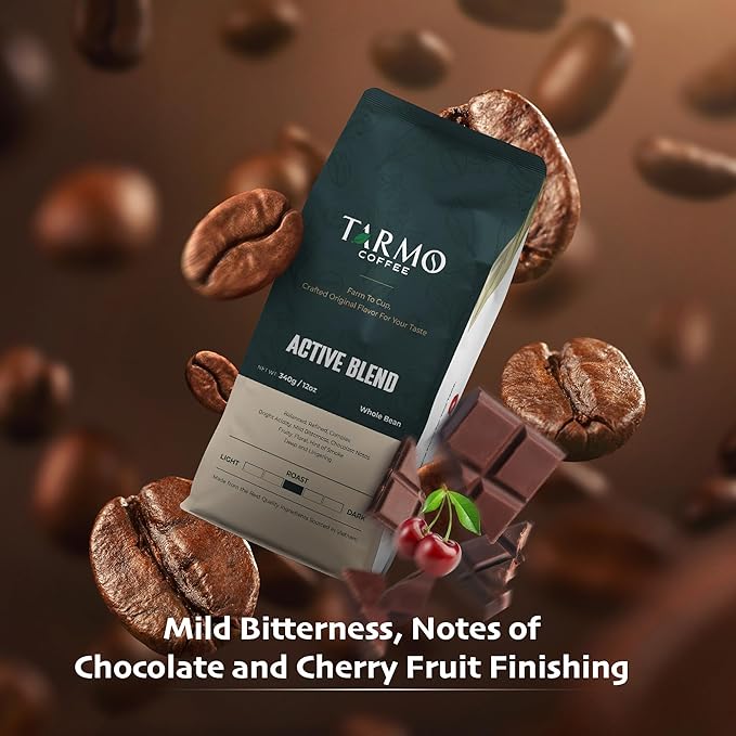 TARMO - ACTIVE BLEND | Low Acid ARABICA & ROBUSTA BLEND Whole Bean Coffee | Specialty Vietnamese