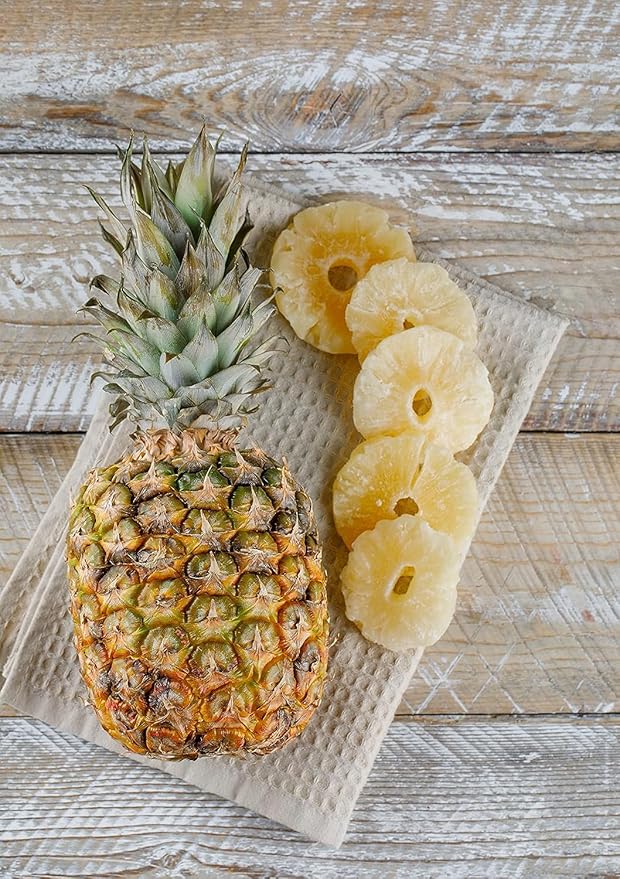 Anna and Sarah Dehydrated Pineapple Ring Slice 32 Oz, Low Sugar, NO SO2 (NO SULPHUR), Natural
