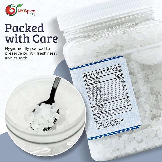 NY SPICE SHOP Rock Crystal Sugar ??1.7 Pound (27.2 Ounce) Jar Candy Crystals ??Sugar Rocks Whole