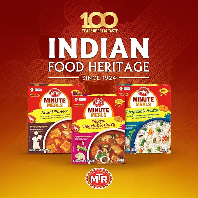 MTR - Minute Meals: Flavorful Mixed Vegetable Curry - Authentic Indian Ready-to-Eat Meal with No