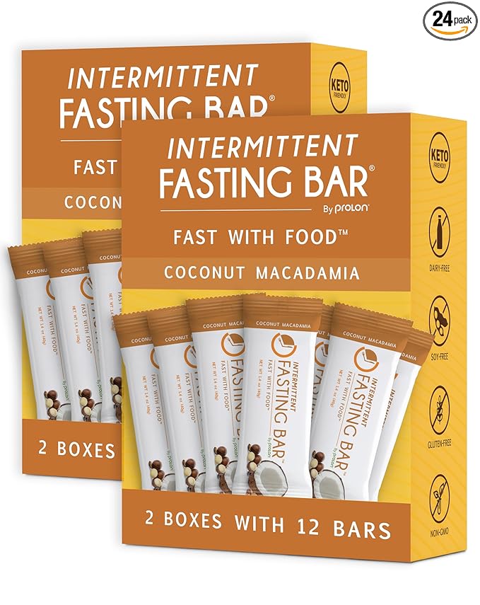Prolon Fasting Bars | 5g Protein, 7g Fiber | Keto-Friendly, Gluten-Free, Dairy-Free, Plant-Based |