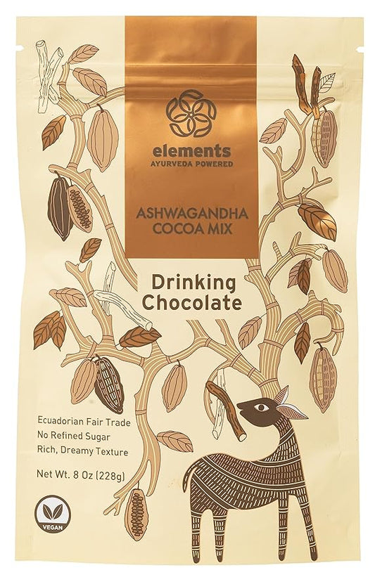 Elements Truffles Ashwagandha Dark Hot Chocolate -Heavy Metal Tested- All-Natural, Handmade, Dark