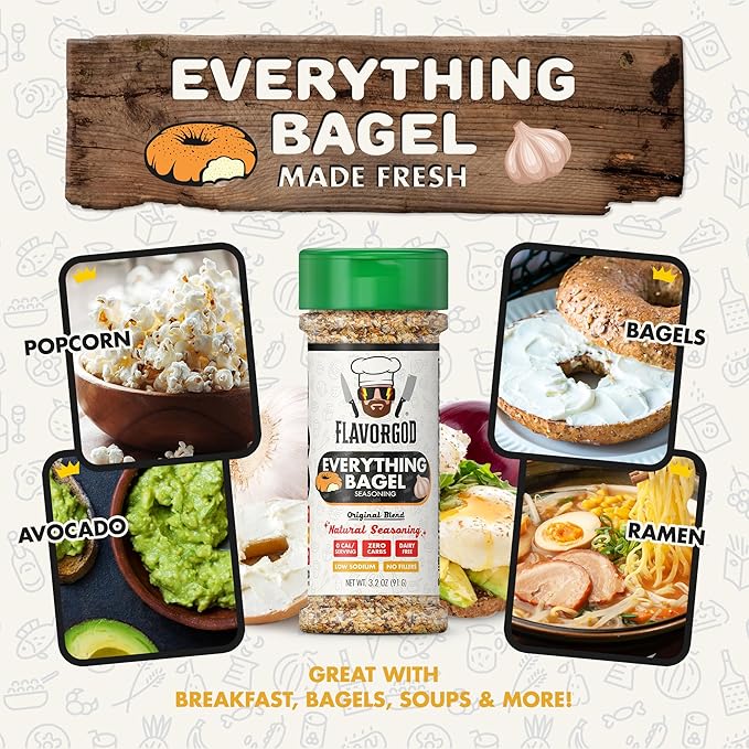 Everything Bagel Seasoning Mix by Flavor God - Premium All Natural & Healthy Spice Blend for