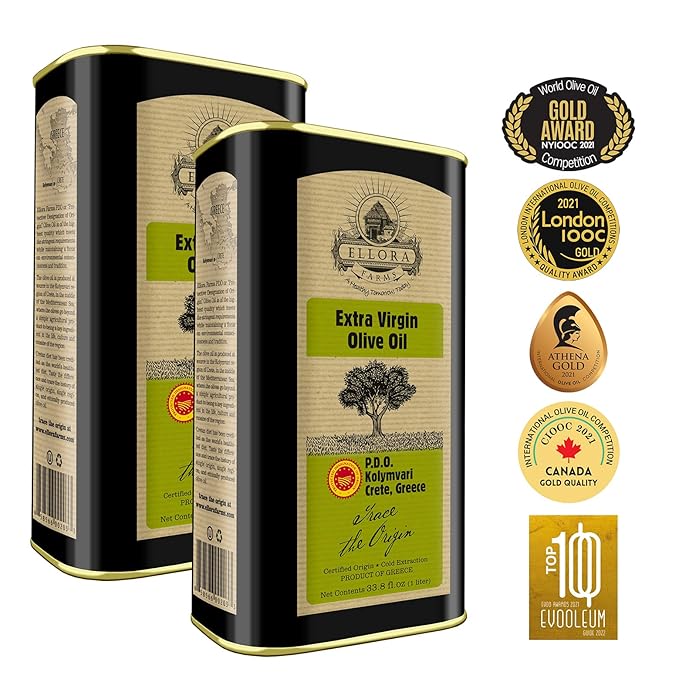 Ellora Farms Olive Oil Extra Virgin, Traceable & Certified PDO Polyphenol Rich Extra Virgin Olive
