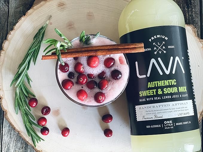 LAVA Premium Authentic Sweet & Sour Mix, Made with Real Lemon Juice, Lime Juice, Raw Blue Agave, No