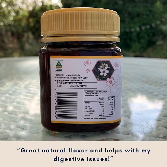 Honey Australia Manuka Honey MGO 83+ | 17.6 oz | Raw, Organic, Pure Honey for Cooking, Baking