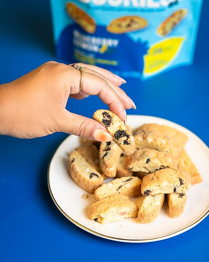 Cooper Street Twice-Baked Blueberry Lemon Biscotti Cookies (16 oz Pack of 2) ??Over 50 Biscotti per