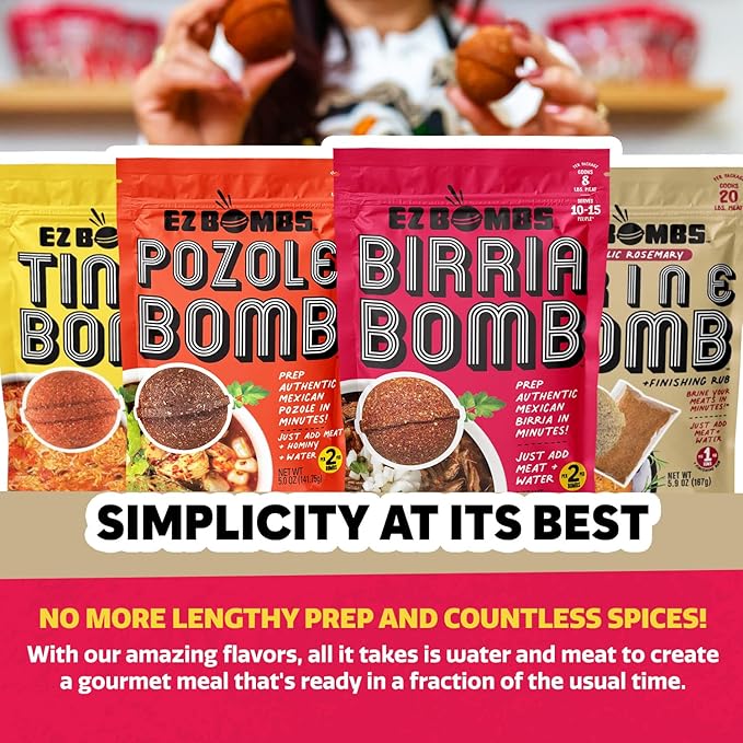 EZ Bombs Birria Bomb Seasoning, Pack of 2 – Authentic Mexican Spice Mix for Tacos, Burritos