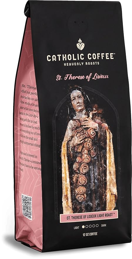Catholic Coffee St. Thérèse of Lisieux | Light Roast Ground Coffee ??Vanilla & Citrus Notes | 12oz