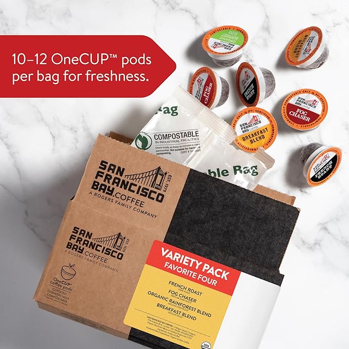 San Francisco Bay Compostable Coffee Pods - Original Variety Pack (120 Ct) K Cup Compatible