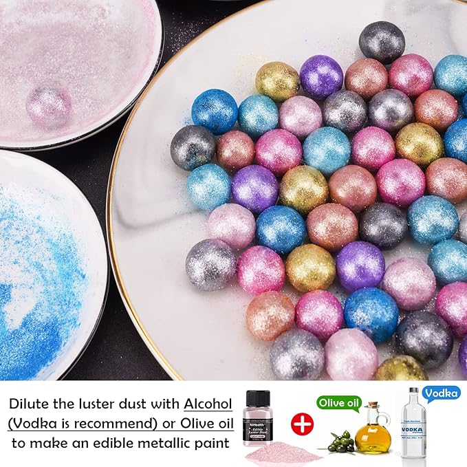 NiHome Edible Food-Grade Glitter Powder Glimmer Luster Dust Metallic Fancy Food Decorating Sprinkle