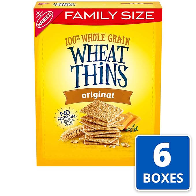 Wheat Thins Original Snacks, Whole Grain Wheat Crackers, Bulk Snack Crackers, Family Size, 6 - 14