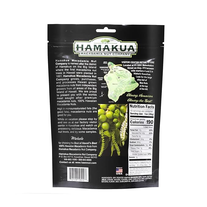 Hamakua Macadamia Nuts - Sweet Glazed Coconut - Hawaiian Grown Flavored Dry Roasted Half and Whole